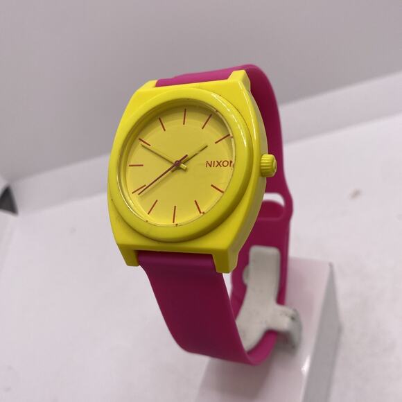 Nixon Time Teller Womens Yellow Pink Watch Works New Battery main image 7